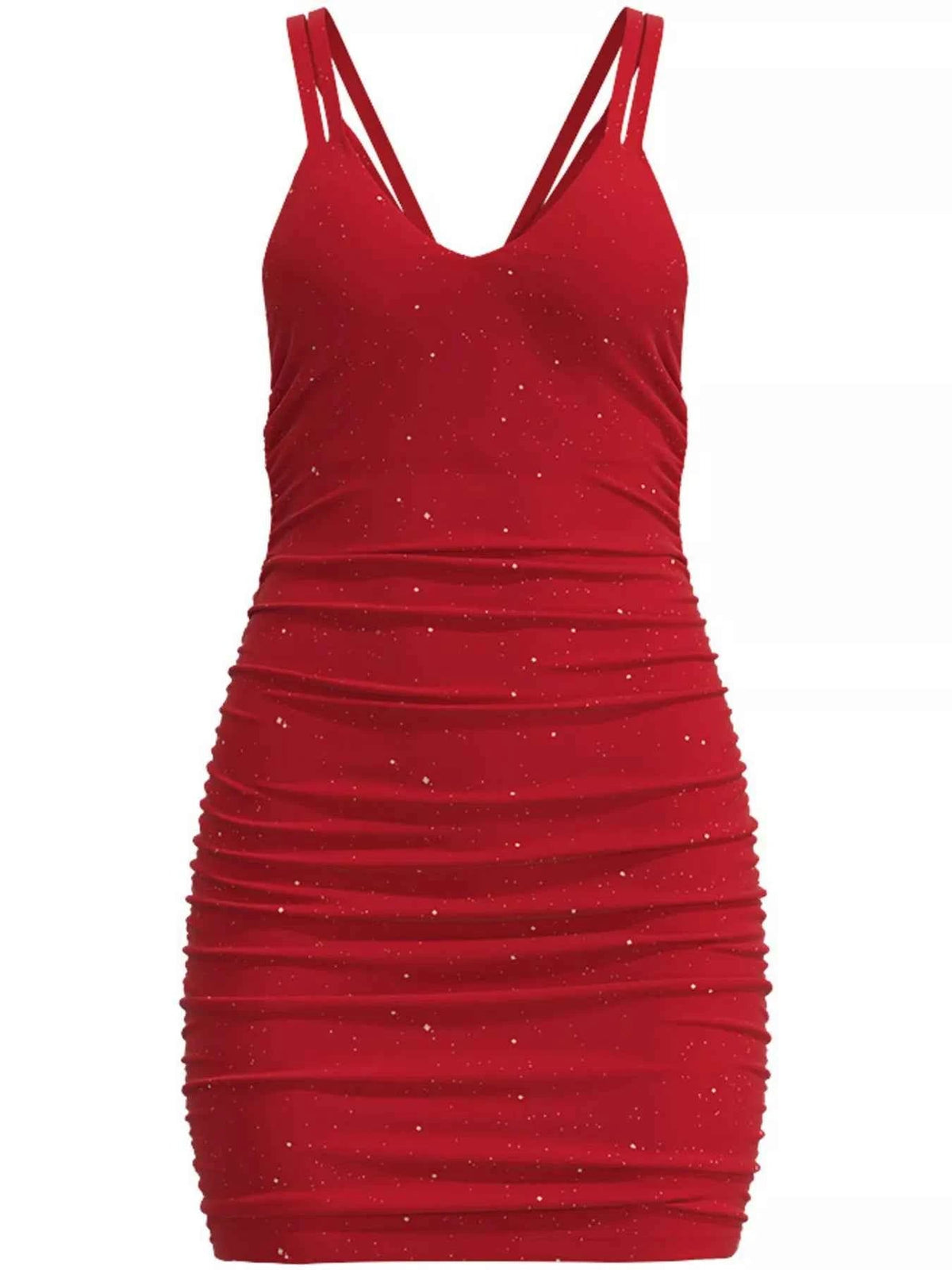 Glitter Ruched Bodycon Mini Dress