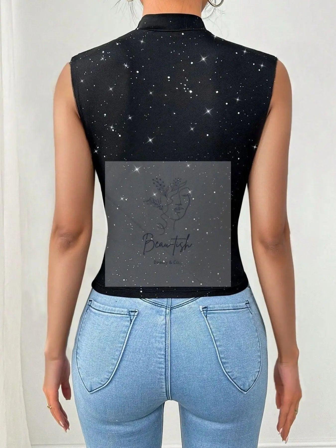 Glitter Surplice Tank