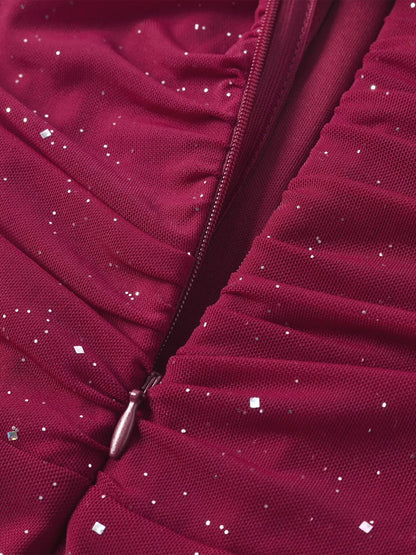 Glitter Tube Mermaid Maxi Dress