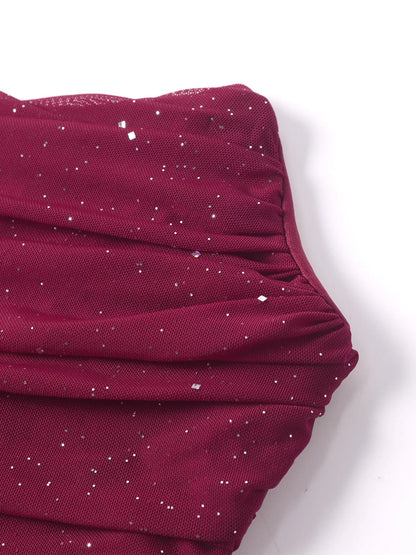 Glitter Tube Mermaid Maxi Dress