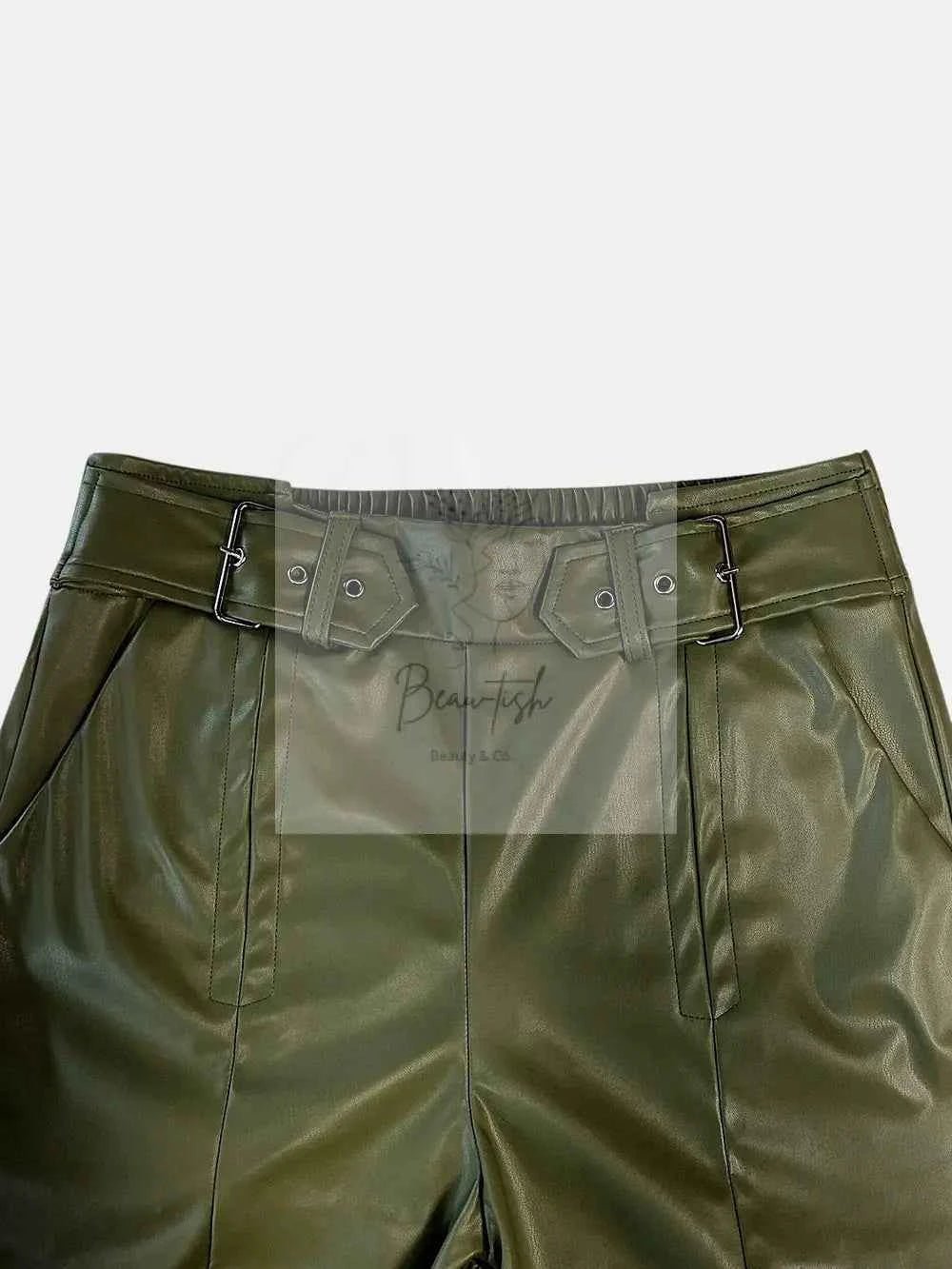Half Elastic Waist Wide Leg Pants