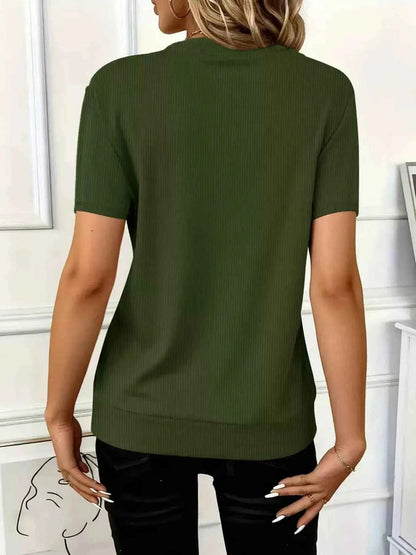 Half Zip Short Sleeve Top