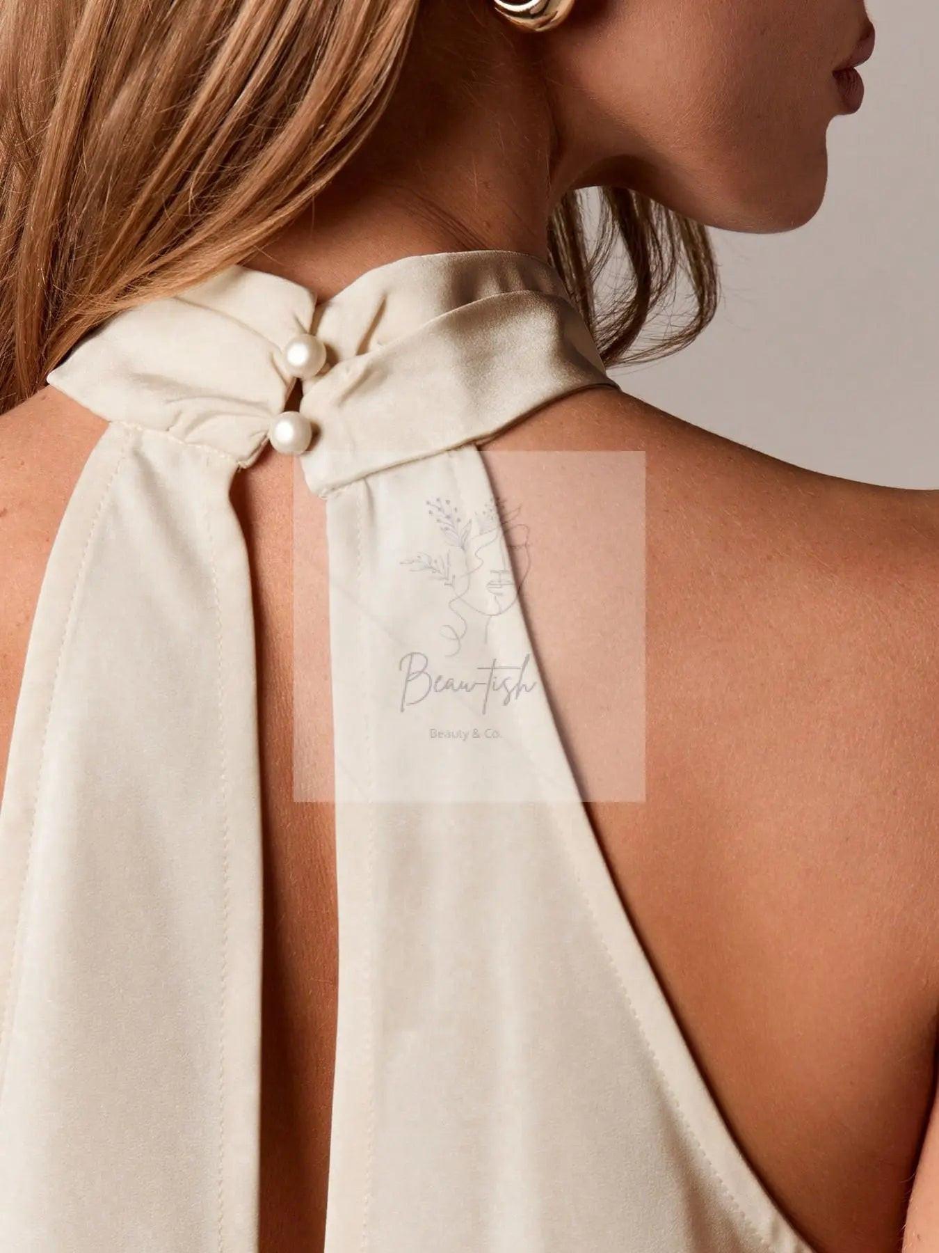Halter Neck Lace Trim Cami