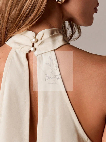 Halter Neck Lace Trim Cami