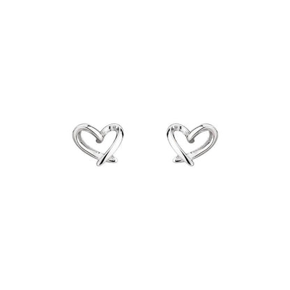 Heart-Shaped Stud Earrings