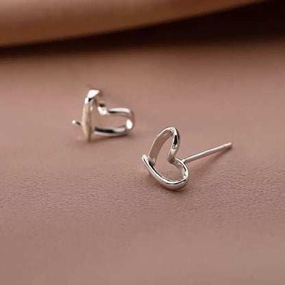 Heart-Shaped Stud Earrings