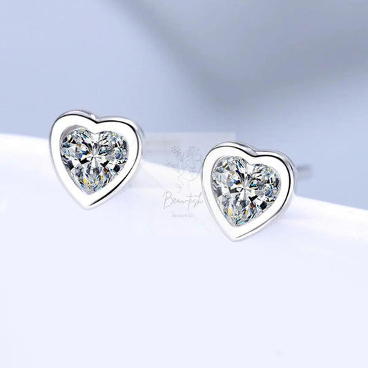 Heart-Shaped Stud Earrings