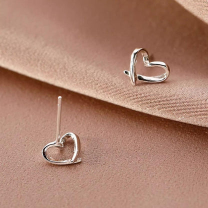 Heart-Shaped Stud Earrings