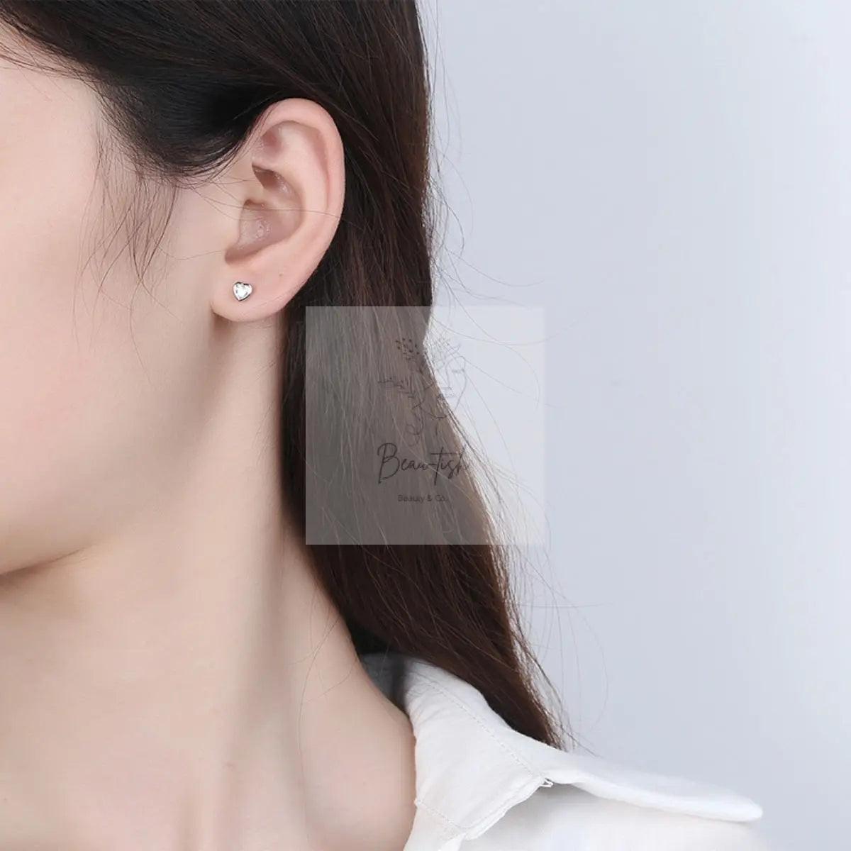 Heart-Shaped Stud Earrings