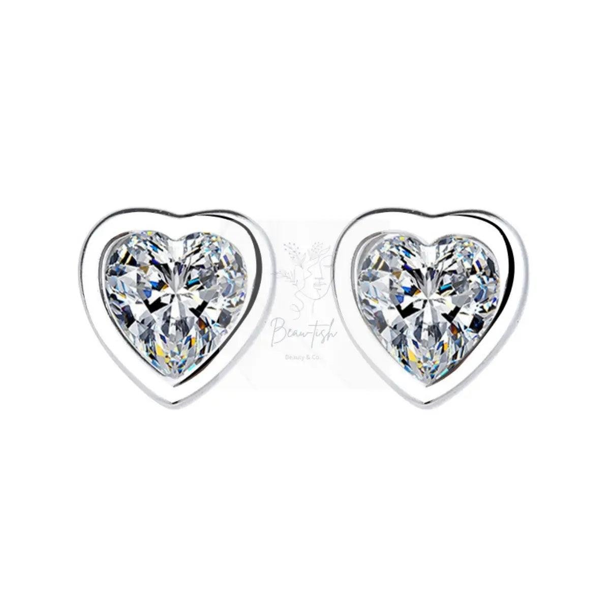 Heart-Shaped Stud Earrings