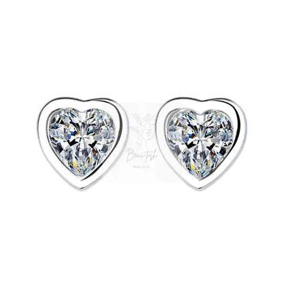 Heart-Shaped Stud Earrings