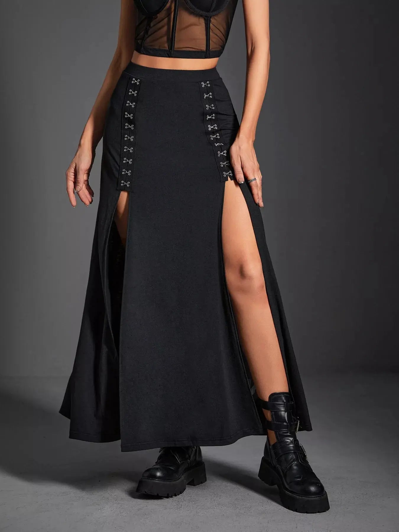 High Waist Slit Skirt