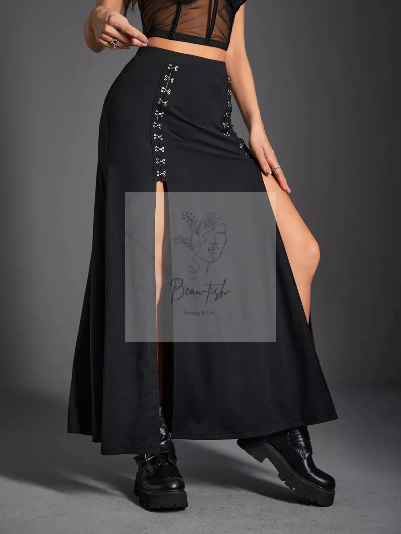 High Waist Slit Skirt