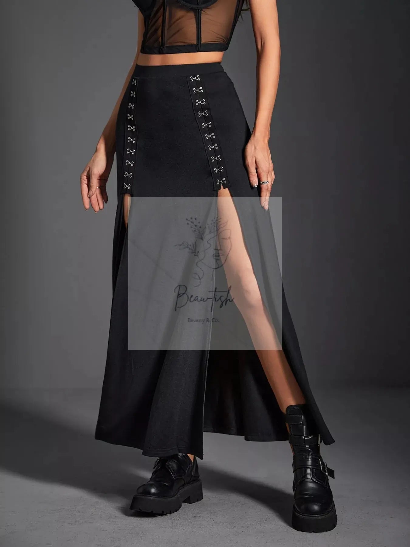 High Waist Slit Skirt