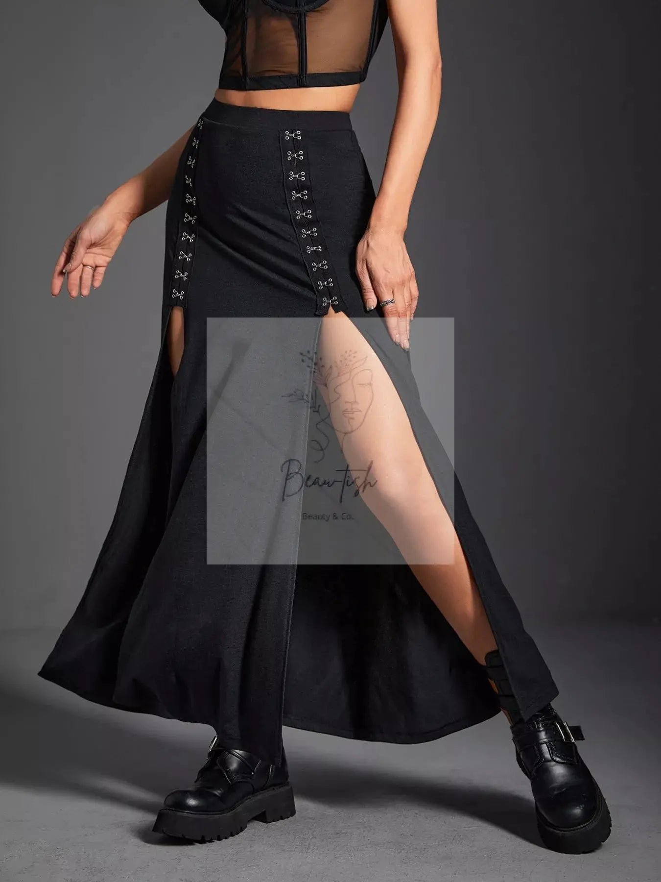 High Waist Slit Skirt