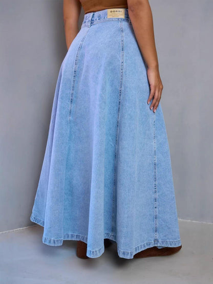 High-Waisted Denim Skirt
