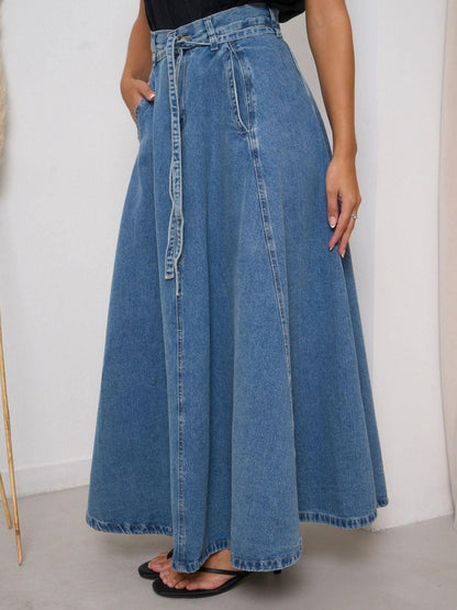 High-Waisted Denim Skirt
