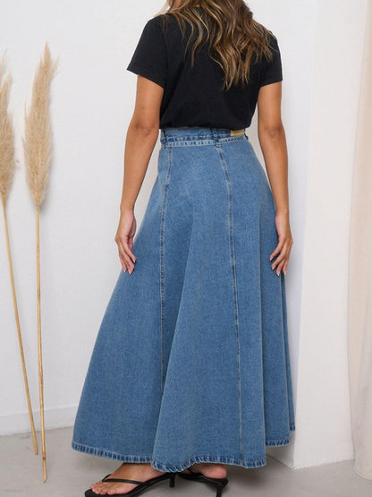 High-Waisted Denim Skirt