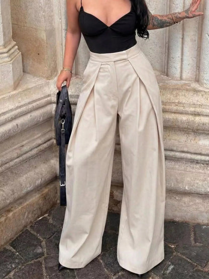 Pleated Wide Leg Pants