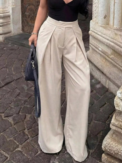 Pleated Wide Leg Pants