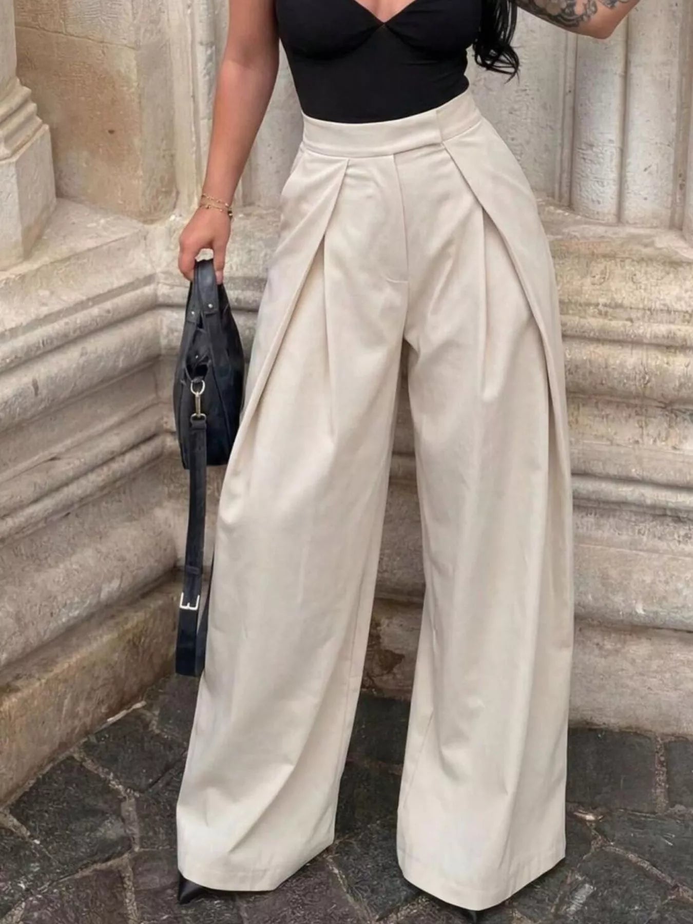 Pleated Wide Leg Pants