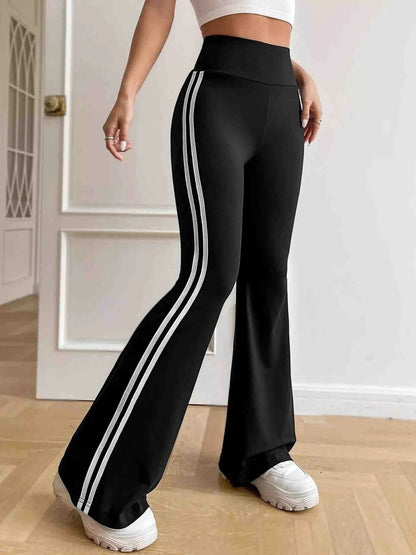 High-Waisted Side-Striped Flare Active Pants