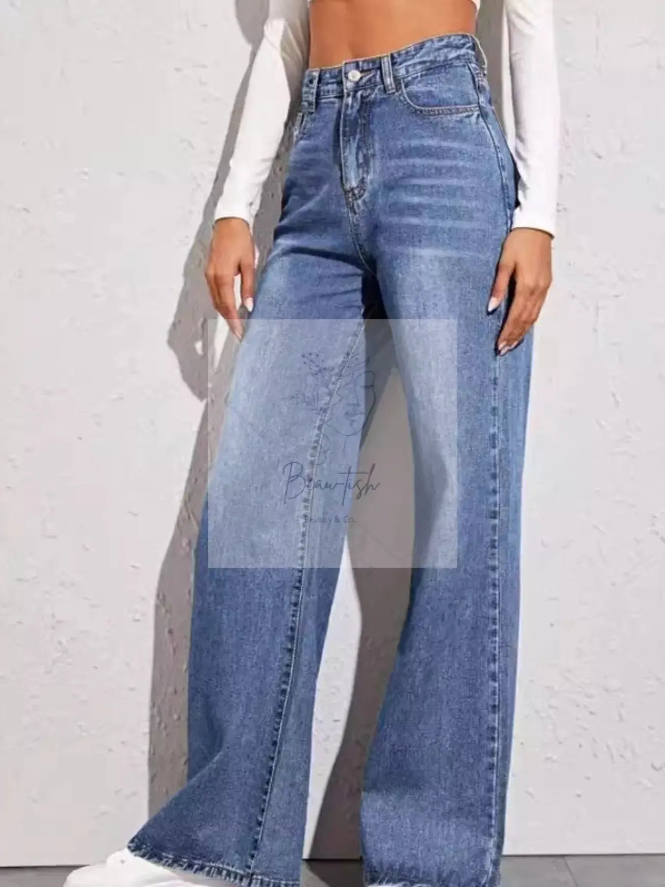 High-Waisted Wide Leg Jeans