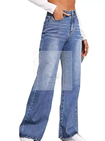 High-Waisted Wide Leg Jeans