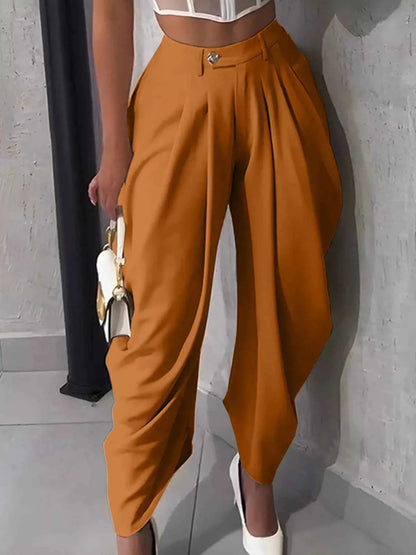 High-Waisted Wide Leg Pleated Pants