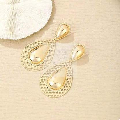 Hollowed - Out Teardrop Statement Earrings