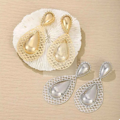 Hollowed - Out Teardrop Statement Earrings