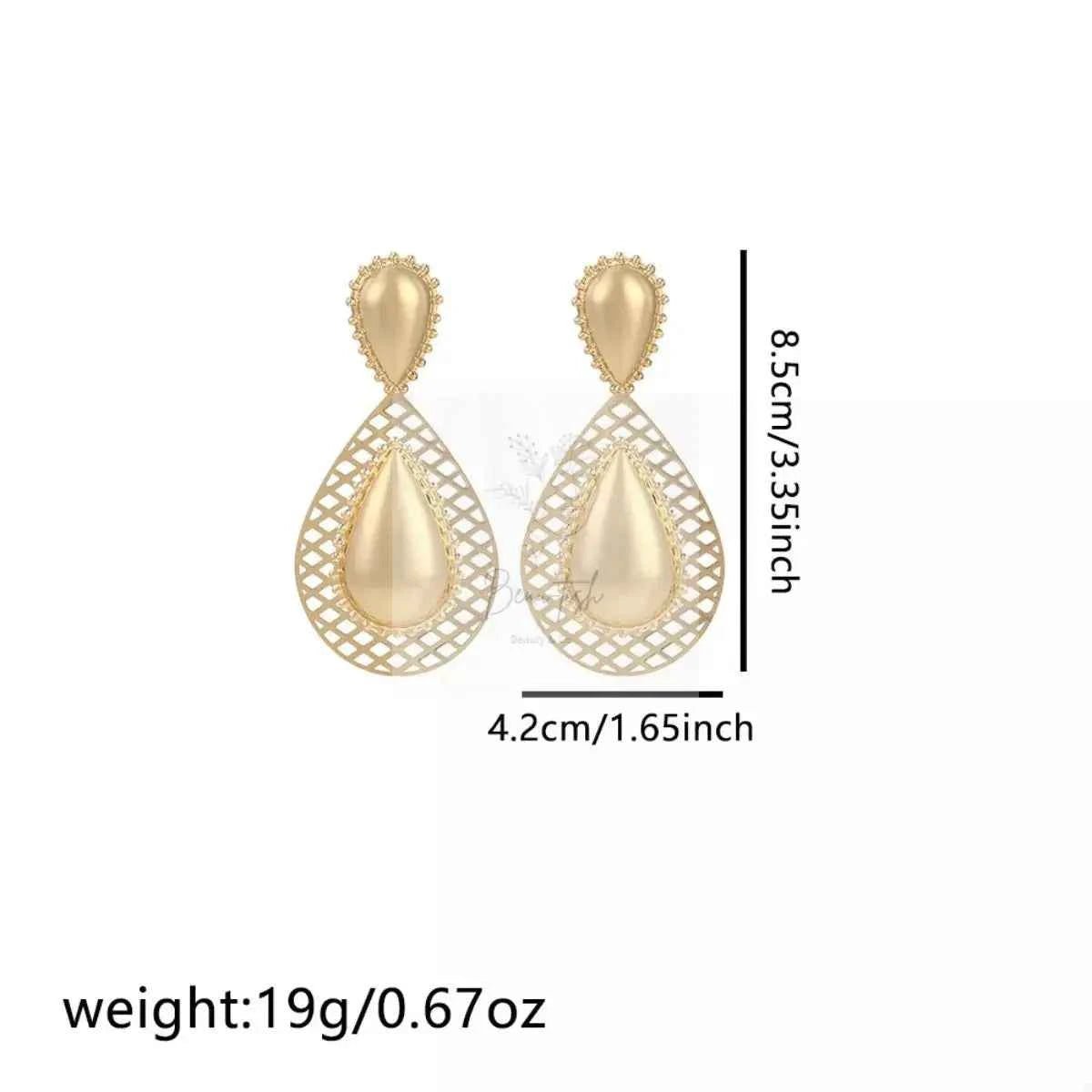 Hollowed - Out Teardrop Statement Earrings