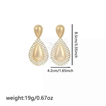 Hollowed - Out Teardrop Statement Earrings