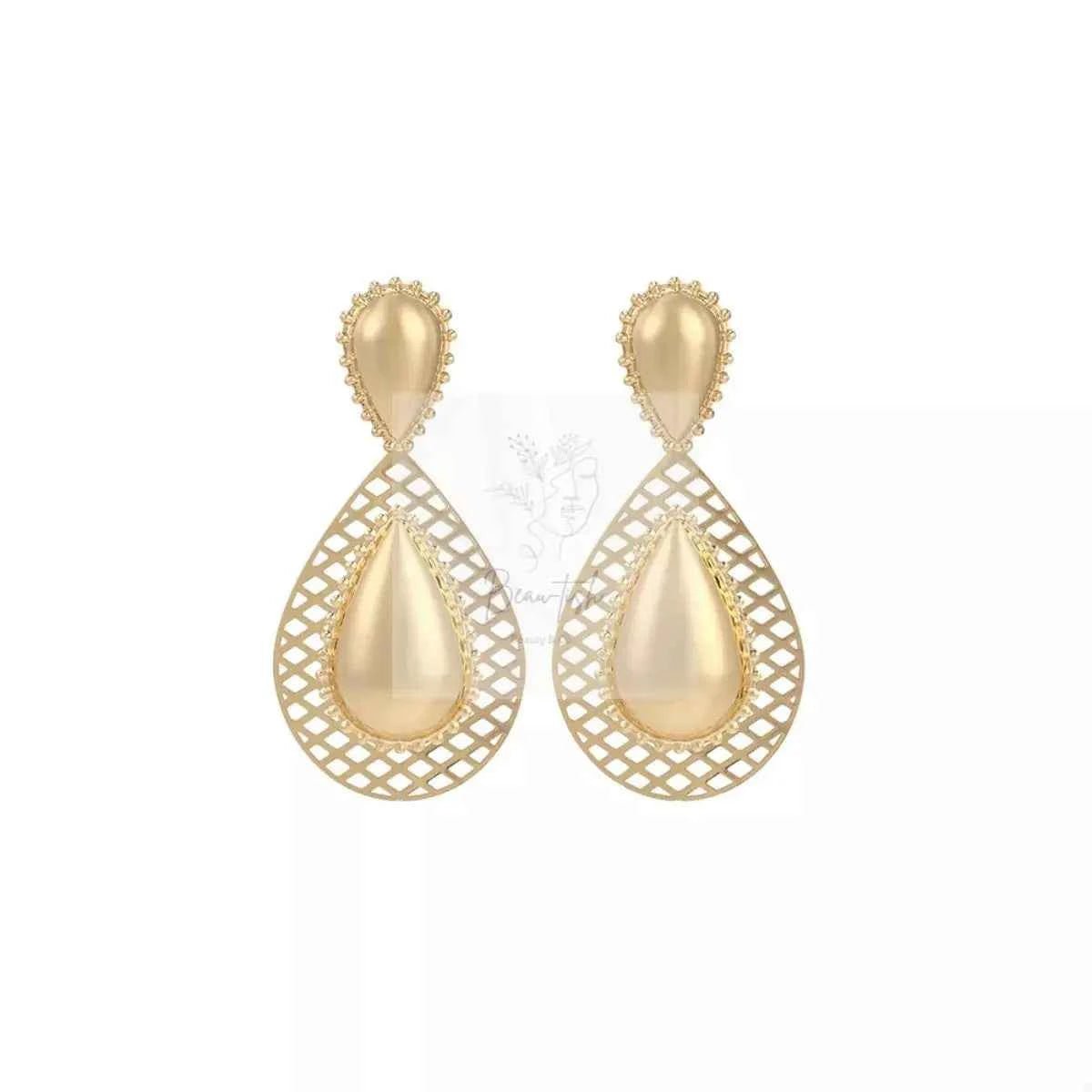 Hollowed - Out Teardrop Statement Earrings