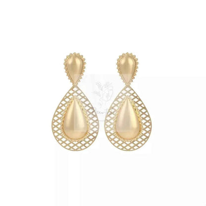 Hollowed - Out Teardrop Statement Earrings