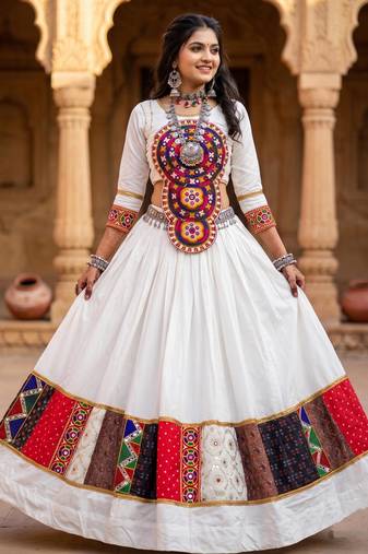 Aazuri Women's Rayon Cotton Lehenga Choli Set with Unn Patch Work Blouse