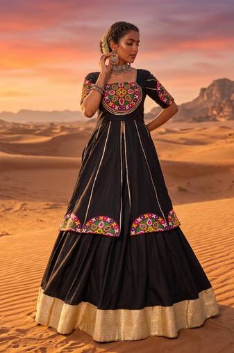 Aazuri Women's Rayon Cotton Lehenga Choli Set with Unn Patch Work Blouse