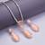 Opal Touch Sapphire Glow American Diamond Necklace Set Red