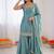 Rust Orange Fendy Silk Plazzo Suit Set With Mirror Work