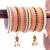 Leshya Gold Plated Pearl Enamel Bangle Set Gold