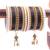 Leshya Gold Plated Pearl Enamel Bangle Set Gold