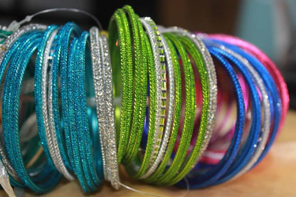 Leshya Brass Plated Alloy Bangle Set Multicolor