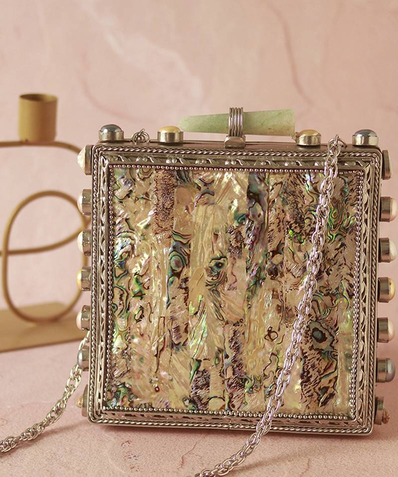 Mother of Pearl Gold Clutch