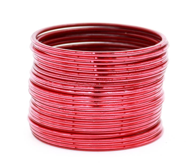 Leshya Studded Aluminium Bangle Set Maroon