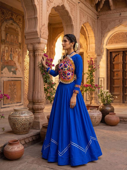 Aazuri Women's Rayon Cotton Lehenga Choli Set with Unn Patch Work Blouse