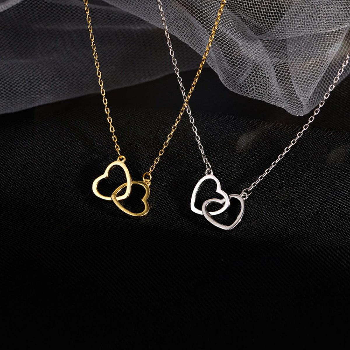 Interlocking Heart Pendant Necklace