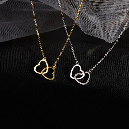 Interlocking Heart Pendant Necklace