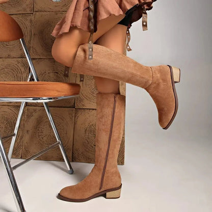 Knee-High Block Heel Boots