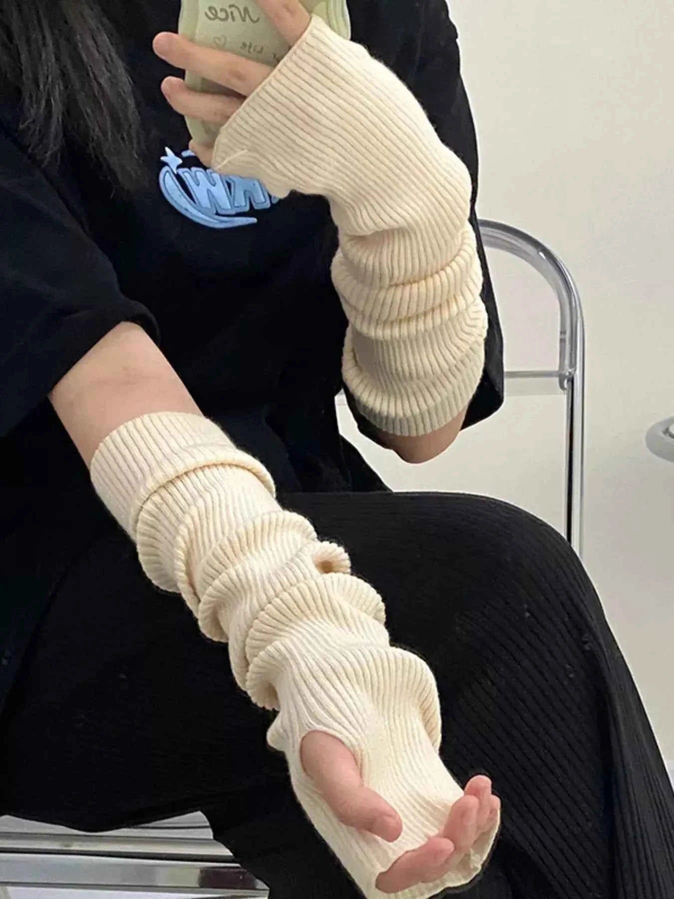 Knitted Arm Warmer Gloves