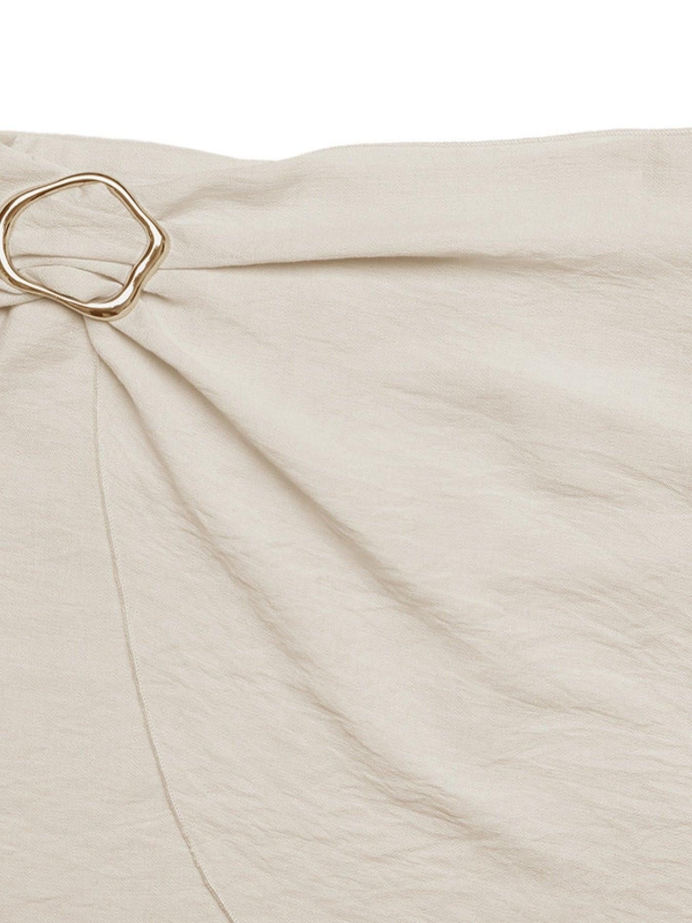 Knotted Buckle Mini Skirt